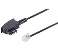 1 câble de téléphone de 15 m - Fiche TAE-F vers fiche Western RJ11 RJ14 6P4C avec occupation internationale pour téléphones Siemens Telekom Vodafone DSL