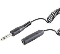 1 câble d'extension audio spirale noir vers prise jack 6,3 mm - Design robuste - Connecteurs moulés - Parfait pour les instruments de musique de studio, HiFi