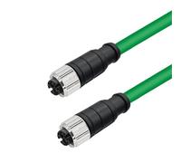 1 câble d'extension M12 Profinet Industrial Line 4 8 broches A/D/X mâle vers mâle vers femelle blindé pour réseau Ethernet CAT6 (8 broches X type F-F, 200 cm)
