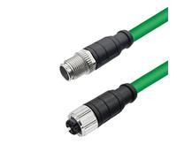 1 câble d'extension M12 Profinet Industrial Line 4 8 broches A/D/X mâle vers mâle vers femelle blindé pour réseau Ethernet CAT6 (8 broches X type M-F, 500 cm)