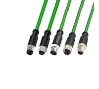 1 câble d'extension M12 Profinet Industrial Line 4 8 broches A/D/X mâle vers mâle vers femelle blindé pour réseau Ethernet CAT6 (4 broches D type F-F, 300 cm)