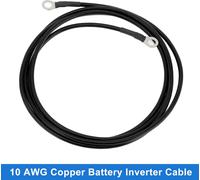 1 Cable D'Onduleur Batterie 10 Awg Calibre 7Ft 5/16" Lug Cable De Batterie Universel Pour Voiture Véhicule Bateau Vr Solaire Cuivre étamé Noir