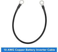 1 Cable D'Onduleur De Batterie 10 Awg Calibre 30 Cm 3/8" Lug 5/16" Lug Cable Batterie Universel Pour Voiture Véhicule Bateau Vr Solaire Cuivre étamé Noir