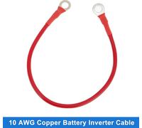 1 Cable D'Onduleur De Batterie 10 Awg Calibre 30 Cm 5/16" Lug Cable Batterie Universel Pour Voiture Véhicule Bateau Vr Solaire Cuivre étamé Rouge