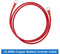 1 Cable D'Onduleur De Batterie 10 Awg Calibre 4.5Ft 3/8" Lug 5/16" Lug Cable Batterie Universel Pour Voiture Véhicule Bateau Vr Solaire Cuivre étamé Rouge