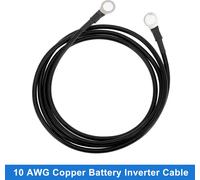 1 Cable D'Onduleur De Batterie 10 Awg Calibre 5.5Ft 3/8" Cosse Batterie Universel Pour Voiture Véhicule Bateau Vr Solaire Cuivre étamé Noir