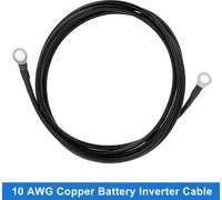 1 Cable D'Onduleur De Batterie 10 Awg Calibre 7Ft 3/8" Lug 5/16" Lug Cable Batterie Universel Pour Voiture Véhicule Bateau Vr Solaire Cuivre étamé Noir