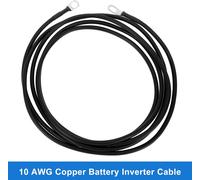 1 Cable D'Onduleur De Batterie 10 Awg Calibre 8Ft 3/8" Lug 5/16" Lug Cable De Batterie Universel Pour Voiture Véhicule Bateau Vr Solaire Cuivre étamé Noir