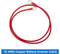 1 Cable D'Onduleur De Batterie 10 Awg Calibre 90Cm 3/8" Lug 5/16" Lug Universel Pour Voiture Véhicule Bateau Vr Solaire Cuivre étamé Rouge