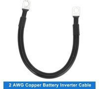 1 Cable D'Onduleur De Batterie 2 Awg Calibre 30 Cm 5/16" Lug Cable De Batterie Universel Pour Voiture Véhicule Bateau Vr Solaire Cuivre étamé Noir