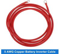 1 Cable D'Onduleur De Batterie 5 Awg Calibre 10Ft 3/8" Lug 5/16" Lug Cable De Batterie Universel Pour Voiture Véhicule Bateau Vr Solaire Cuivre étamé Rouge