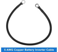 1 Cable D'Onduleur De Batterie 5 Awg Calibre 45 Cm 3/8" Lug 5/16" Lug Cable De Batterie Universel Pour Voiture Véhicule Bateau Vr Solaire Cuivre étamé Noir