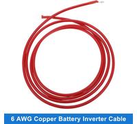 1 Cable D'Onduleur De Batterie 6 Awg Calibre 10Ft 3/8" Lug 5/16" Lug Cable De Batterie Universel Pour Voiture Véhicule Bateau Vr Solaire Cuivre étamé Rouge