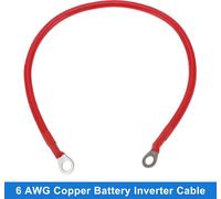 1 Cable D'Onduleur De Batterie 6 Awg Calibre 45 Cm 3/8" Lug 5/16" Lug Cable De Batterie Universel Pour Voiture Véhicule Bateau Vr Solaire Cuivre étamé Rouge