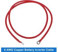1 Cable D'Onduleur De Batterie 6 Awg Calibre 4Ft 3/8" Lug 5/16" Lug Cable De Batterie Universel Pour Voiture Véhicule Bateau Vr Solaire Cuivre étamé Rouge