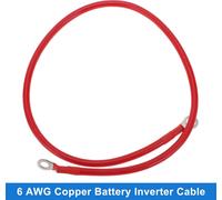 1 Cable D'Onduleur De Batterie 6 Awg Calibre 75Cm 3/8" Lug 5/16" Lug Cable De Batterie Universel Pour Voiture Véhicule Bateau Vr Solaire Cuivre étamé Rouge