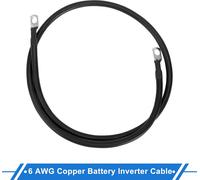 1 Cable d'Onduleur de Batterie 6 AWG Calibre 90cm 5/16" Lug Cable de Batterie Universel pour Voiture Véhicule Bateau Camping-Car Solaire Cuivre étamé Noir