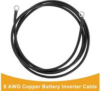 1 Cable D'Onduleur De Batterie Universel 8 Awg Pour Voiture Bateau Camping-Car Batterie Solaire Cable En Cuivre étamé Noir 210Cm 3/8" Lug 5/16" Lug