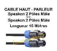 1 Câble Haut Parleur Speakon Mâle vers Haut Parleur Speakon Mâle Longueur 15 M