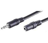 1 câble jack 3,5 mm noir de 2,5 m - Fiche stéréo et coupleur - Rallonge audio - Construction robuste - Connecteurs moulés - Contacts nickelés - Idéal pour HiFi et haut-parleurs