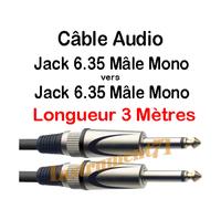 1 Câble Jack 6,35 Mâle Mono vers Jack 6,35 Mâle Connecteur PROFESSIONNEL 3 Mètre