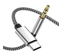 1 câble USB C vers jack 3,5 mm de 1 m - Puce DAC Hi-Res, qualité audio 16 bits/48 kHz, nylon tressé, compatible avec iPhone 15/14, Samsung S24/S23/S22, Huawei P40/P30, Google Pixel, appareils audio