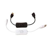 1 câble USB en cuivre mâle vers femelle avec interrupteur marche/arrêt, câble à bascule for lampe LED, ligne d'alimentation 28 cm(70R)