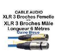 Stagg SMC6 CBL - Câble Microphone XLR - 6 mètres bleu