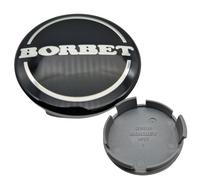 1 cache-jante Borbet d'origine 5348 | Cache-moyeu noir brillant argenté 56 mm 55 mm