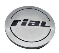 1 cache-moyeu Rial 64 mm argenté (N32) avec logo noir (RIA) - Couvercle de jante d'origine
