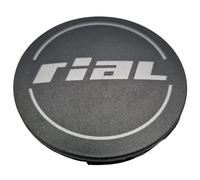 1 cache-moyeu Rial 64 mm graphite mat (N32) avec logo argenté (RIJ) - Couvercle de jante d'origine