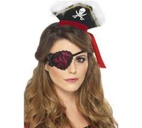 Poche-oeil pirate femme rouge dentelle Taille U…
