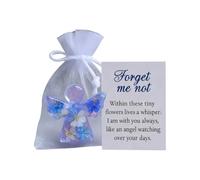 1 cadeau « Forget Me Not », câlin de poche en mémoire d'amour, anges bleu chaud avec carte, souvenir fleur