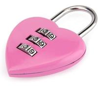 1 cadenas à combinaison rose en forme de cœur pour filles et femmes, mini cadenas à code réinitialisable à 3 chiffres pour l'école, serrures à combinaison, matériel