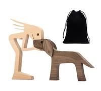 1 cadre en bois sculpté pour chien et 1 sac de rangement noir, cadeau pour propriétaire de chien, décoration d'intérieur pour chien, artisanat en bois flottant, décoration d'intérieur et de cadeau