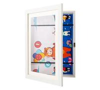 1 cadre photo magnétique A4, multifonction, à rabat, support mural, support d'exposition d'art, peut être accroché ou placé, utilisé pour le rangement des photos, blanc