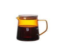 1 cafetière en verre couleur café avec couvercle, idéale for verser le concentré de et préparer du Accessoires cuisine for la préparation(300ML)