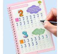 1 cahier de 16 pages de pratique de calligraphie numérique, cahier d'exercices numériques pour l'apprentissage des polices et de l'écriture numérique, fournitures scolaires, rentrée scolaire Taille Un