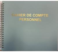 1 Cahier de Compte Personnel à Spirale 80 Pages 21x19cm Cahier de Compte Personne Format Horizontal Clip de Stylo Latéral Pour la Gestion des Finances Personnelles Texte Estampé doré Sur La couverture
