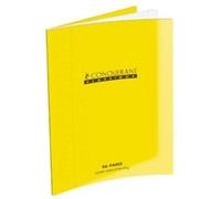 Conquerant – Cahier piqûres avec couverture polypropylène – A4 – Jaune – Grands carreaux