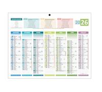 1 Calendrier de banque mural 2026 4 saisons Mini - 14 mois : Janvier à décembre - 21x26,5cm - Bouchut
