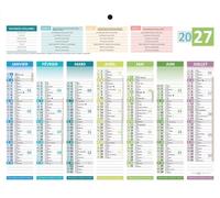 1 Calendrier de banque mural 2027 4 saisons Mini - 14 mois : Janvier à décembre - 21x26,5cm - Bouchut