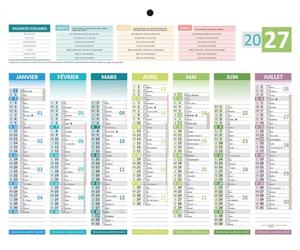 1 Calendrier de banque mural 2027 4 saisons Mini - 14 mois : Janvier à décembre - 21x26,5cm - Bouchut
