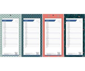 1 Calendrier mural long 2027-1 mois par page - 160 x 330 mm - Fond Graphics - Lecas