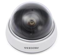 1 caméra de surveillance factice factice avec lumière rouge clignotante (blanc)