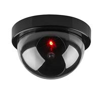 1 caméra de surveillance factice factice avec lumière rouge clignotante (noir)