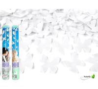 1 canon à confettis 60cm, couleur/motifs:papillons blancs
