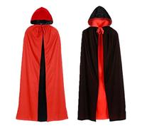 1 cape de vampire d'Halloween, cape réversible noire et rouge de 80 cm, costume de vampire diable pour Halloween, costume d'Halloween pour homme et femme, cape de sorcière, bal masqué, fête costumée