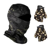 1 Capuche Camouflage Chaude Et 1 Paire De S De Camouflage, Capuche De Sport Coupe-Vent, Capuche De Vélo, Capuche De Ski.