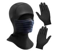 1 Capuche Résistante Au Froid Et 1 Paire De Gants Noirs, Capuche Chaude En Automne Et En Hiver, Équipement Extérieur Résistant Au Froid, Capuche Douce Et Respirante, Au Camping